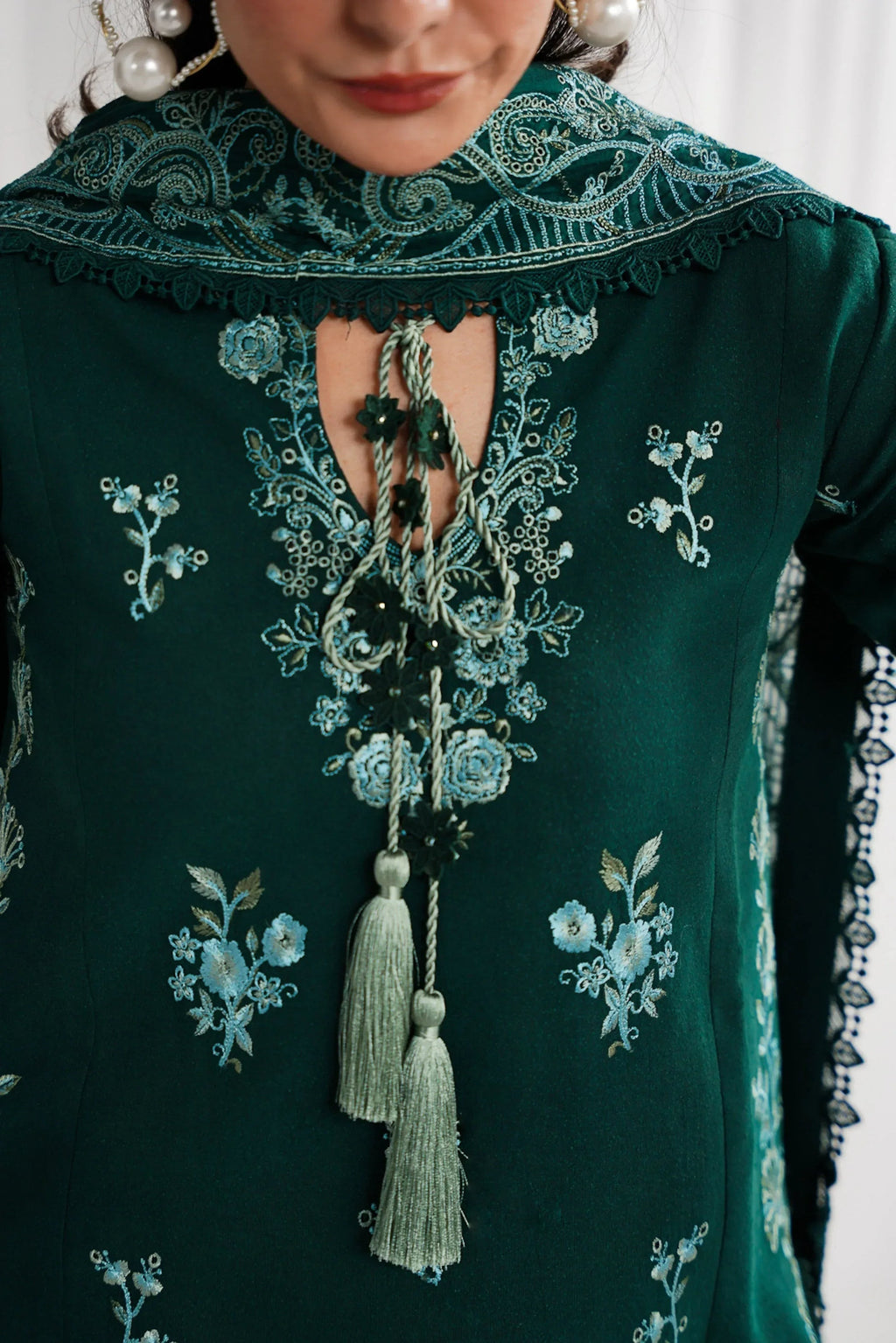 3PC LAWN EMBROIDERED SHIRT WITH KHADDI NET EMBROIDERED DUPATTA & EMB TROUSER-BIC-4687
