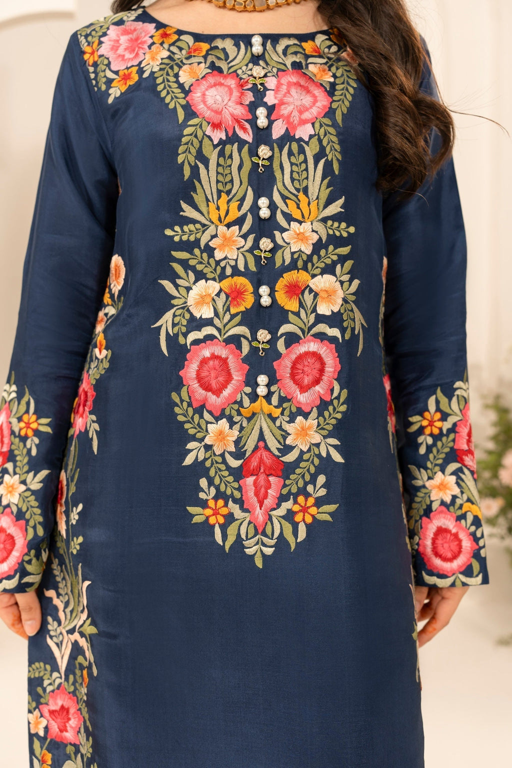 3PC LAWN EMBROIDERED SHIRT WITH CHIFFON TYE & DYE DUPATTA & TROUSER-BIC-4645