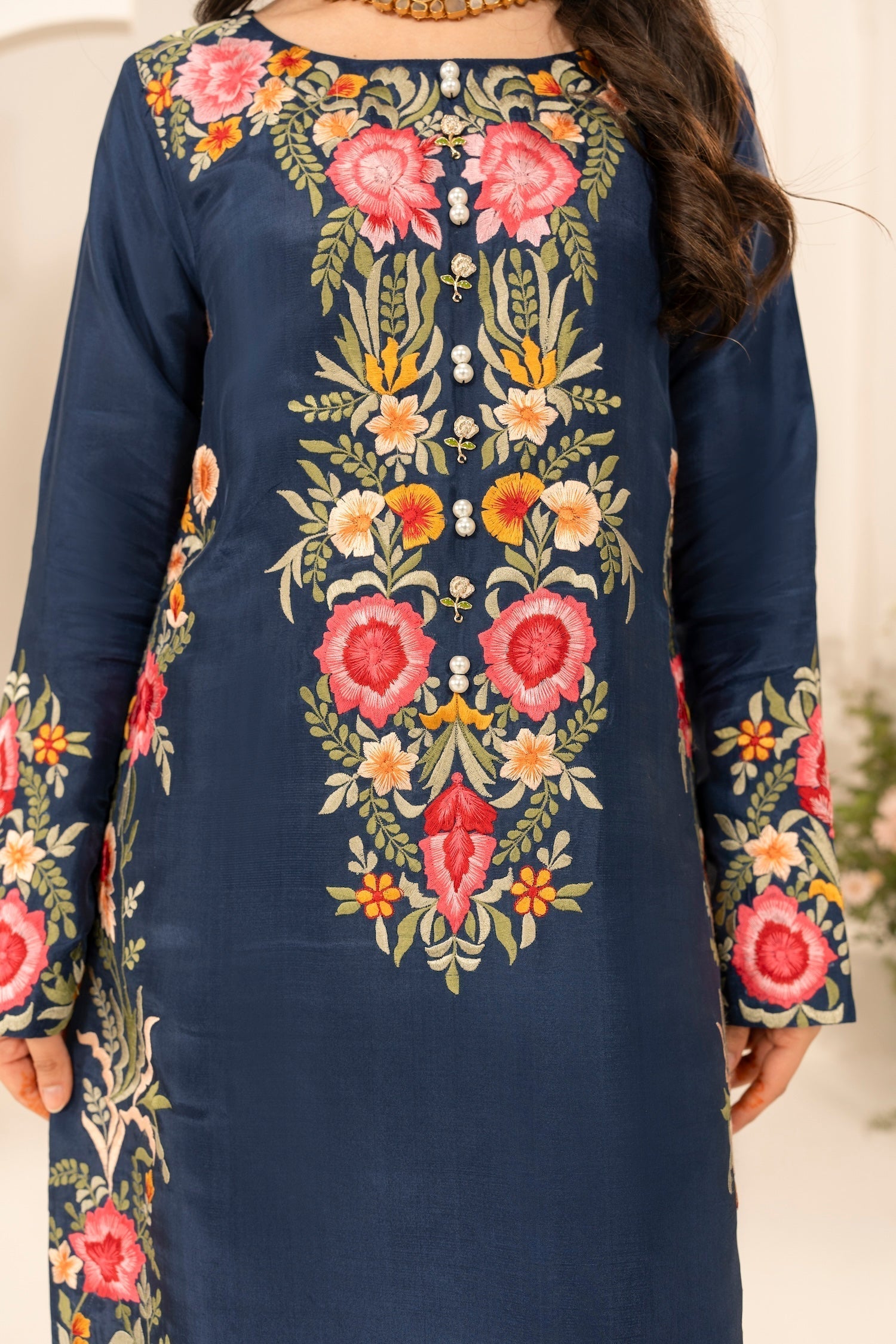 3PC LAWN EMBROIDERED SHIRT WITH CHIFFON TYE & DYE DUPATTA & TROUSER-BIC-4645