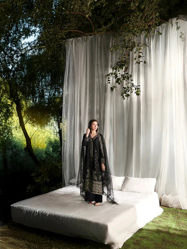 Lawn-3PC Sequence Embroidered With Organza Embroidered Dupatta-5299