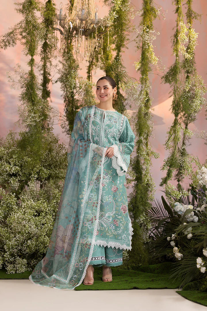 Lawn-3PC Embroidered With Organza Digital Printed Dupatta-5193 FS