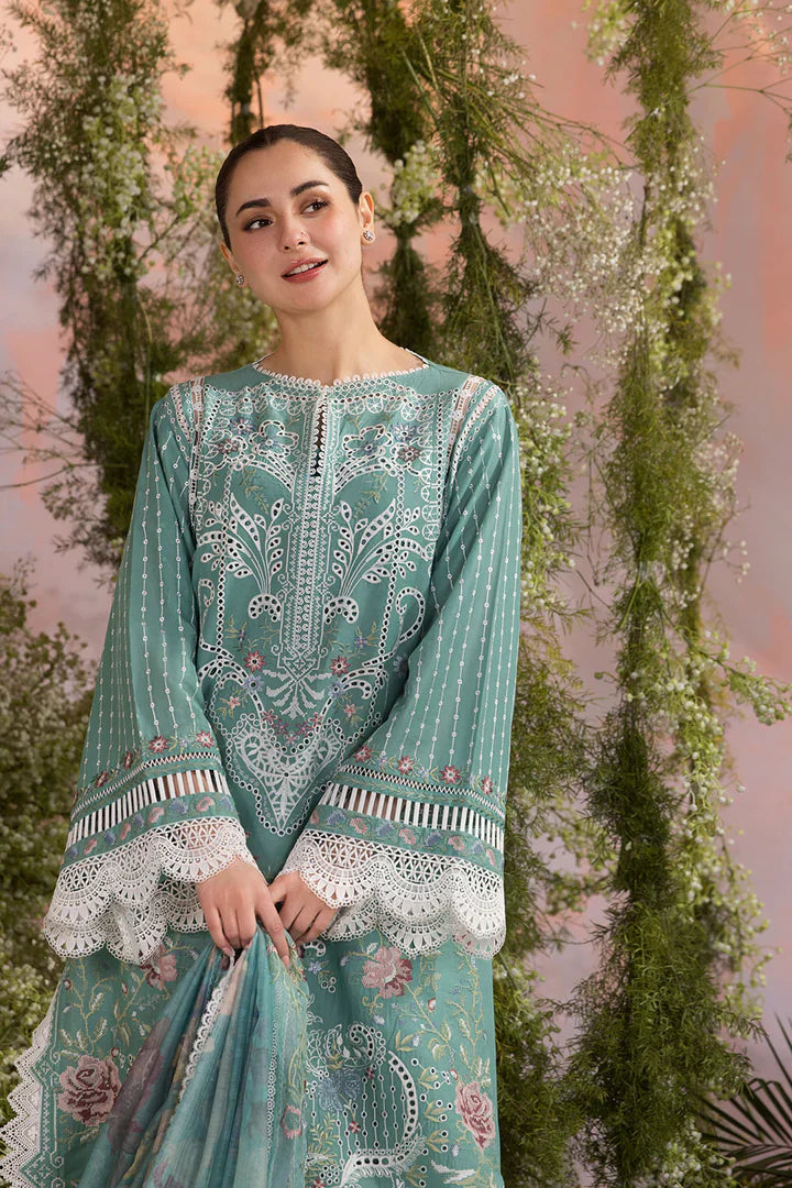 Lawn-3PC Embroidered With Organza Digital Printed Dupatta-5193 FS