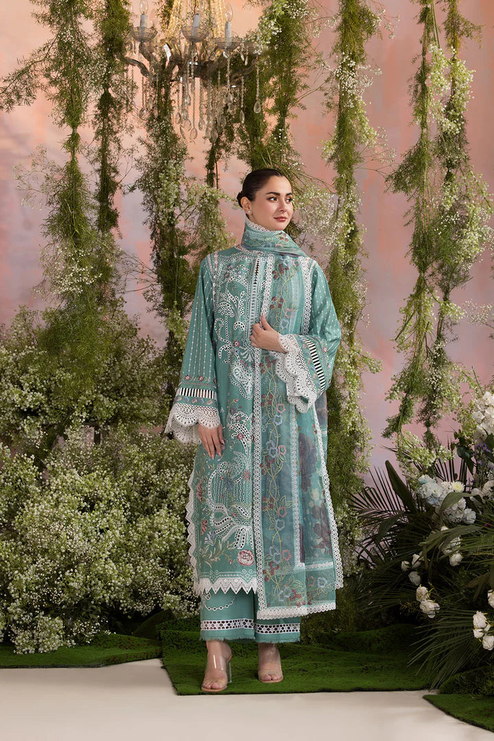 Lawn-3PC Embroidered With Organza Digital Printed Dupatta-5193 FS