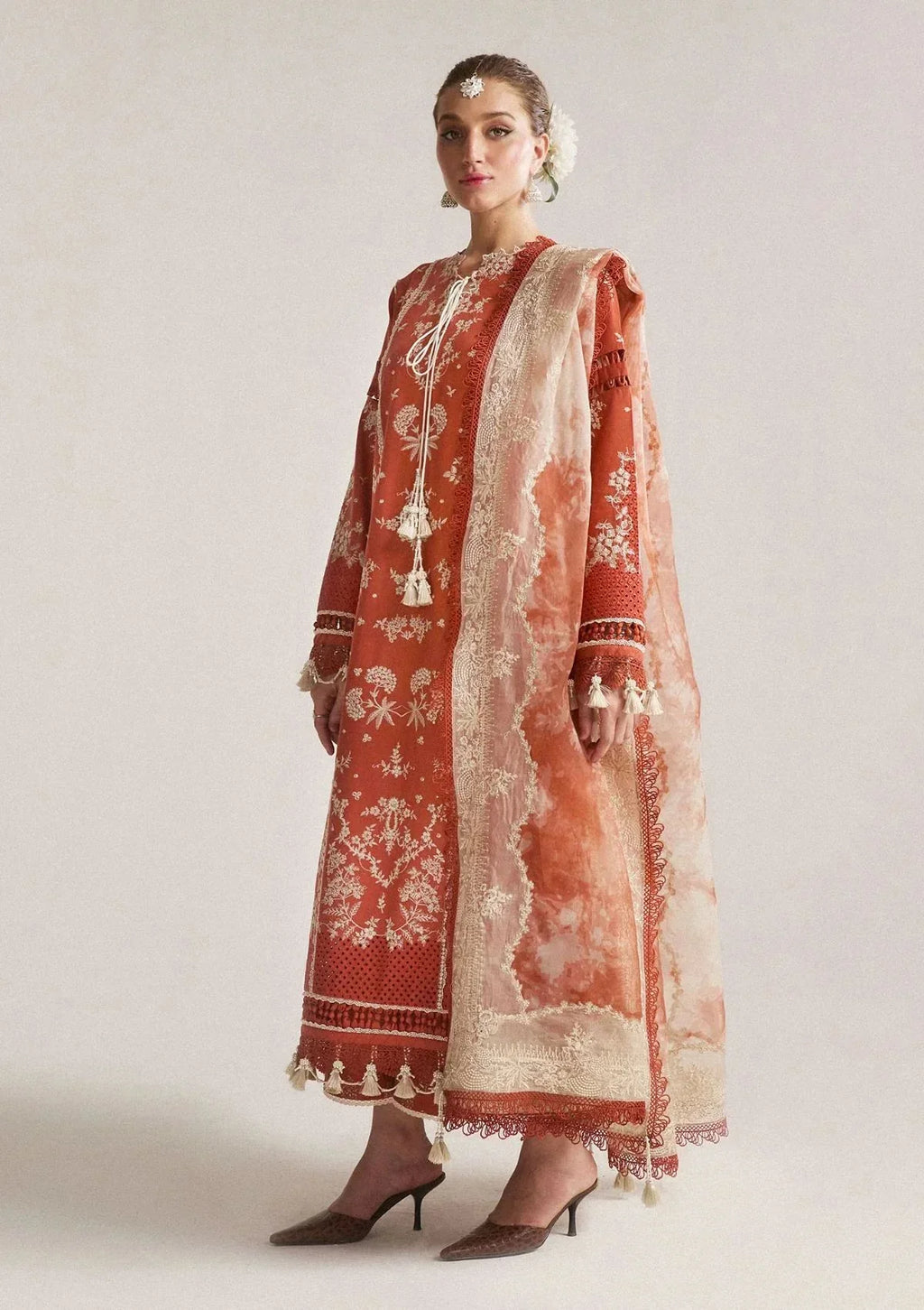 3PC LAWN EMBROIDERED SHIRT WITH digital print chiffon Dupatta AND TROUSER - NK 788 FT