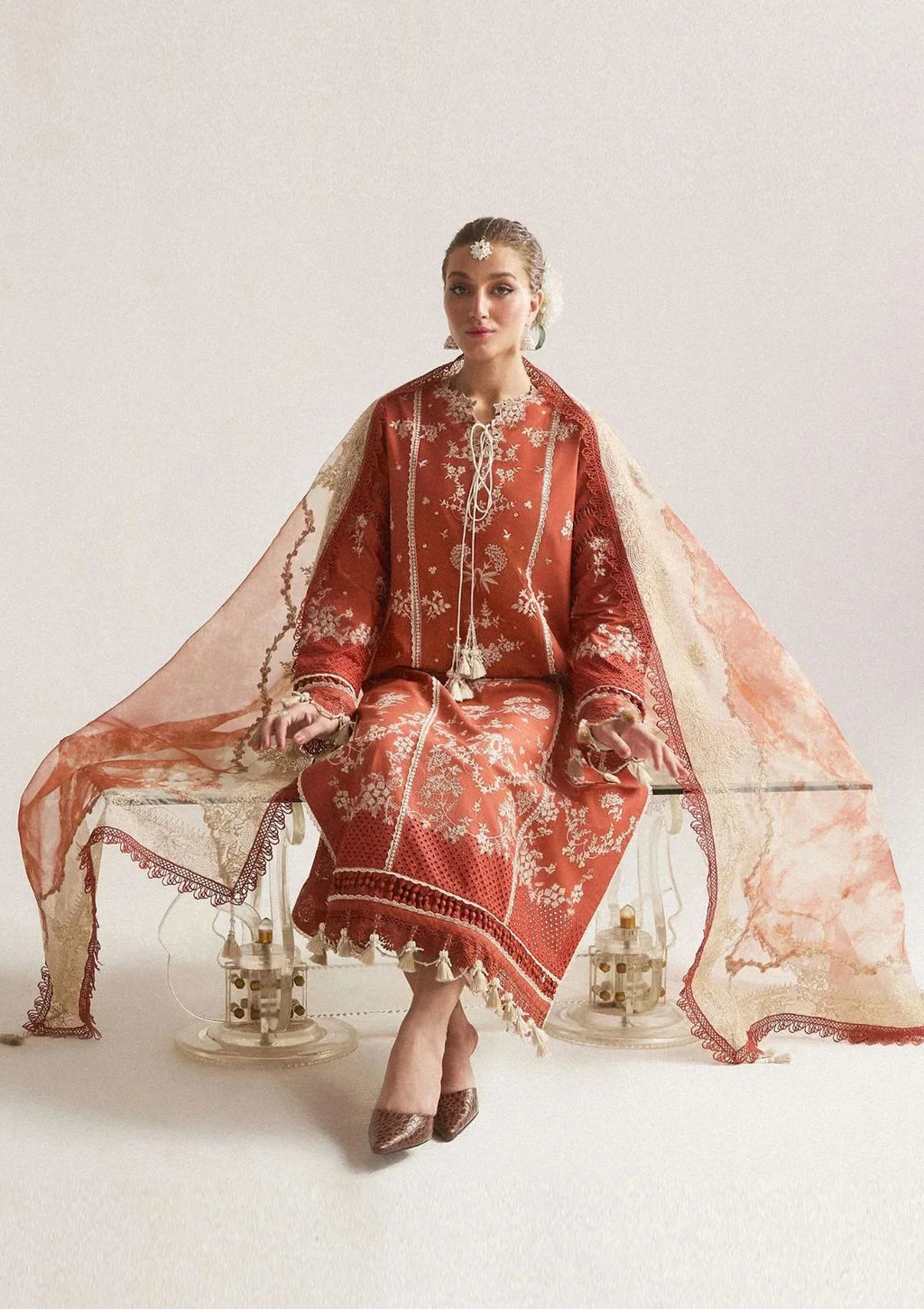 3PC LAWN EMBROIDERED SHIRT WITH digital print chiffon Dupatta AND TROUSER - NK 788 FT