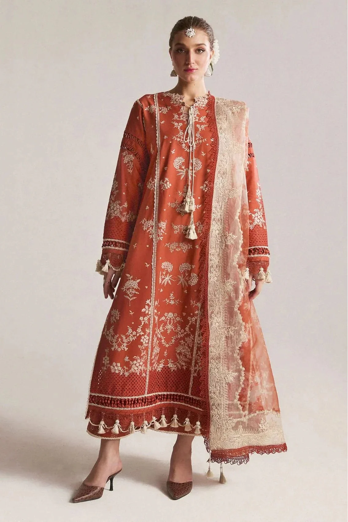 3PC LAWN EMBROIDERED SHIRT WITH digital print chiffon Dupatta AND TROUSER - NK 788 FT