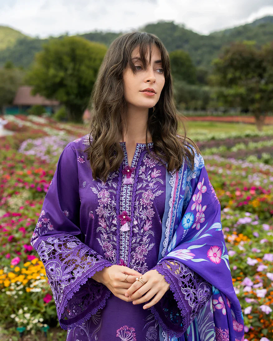 3PC LAWN Embroidered SHIRT WITH Printed Silk DUPATTA AND TROUSER - JN 2770