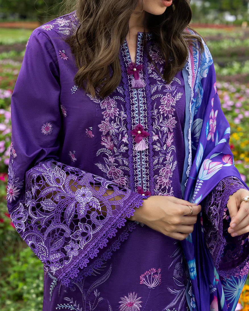 3PC LAWN Embroidered SHIRT WITH Printed Silk DUPATTA AND TROUSER - JN 2770