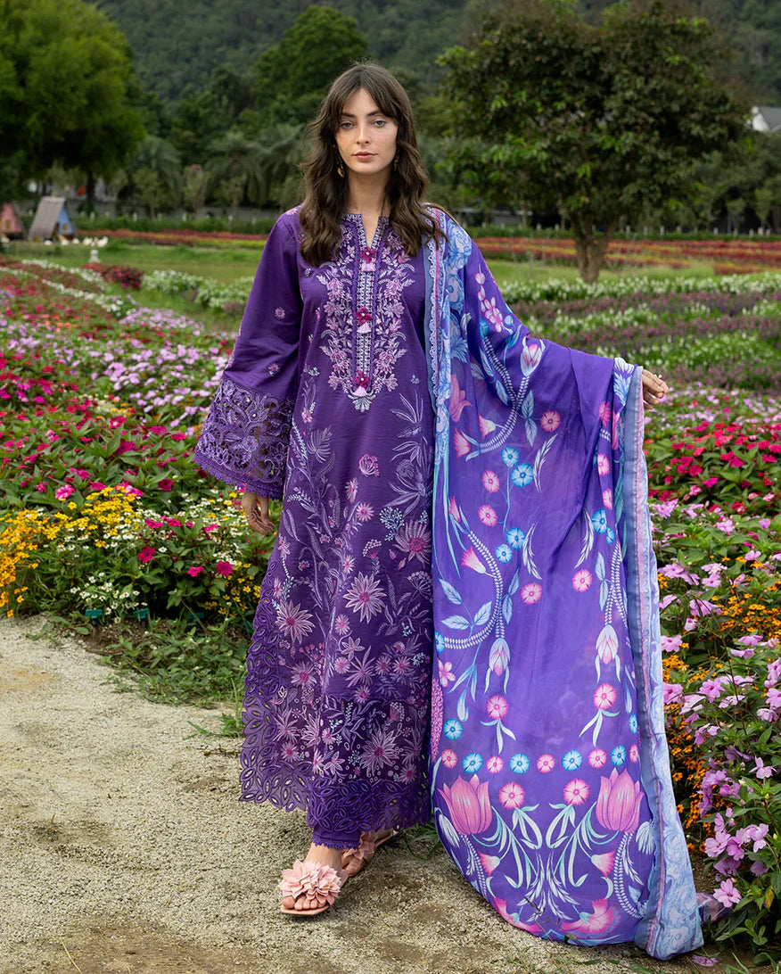 3PC LAWN Embroidered SHIRT WITH Printed Silk DUPATTA AND TROUSER - JN 2770