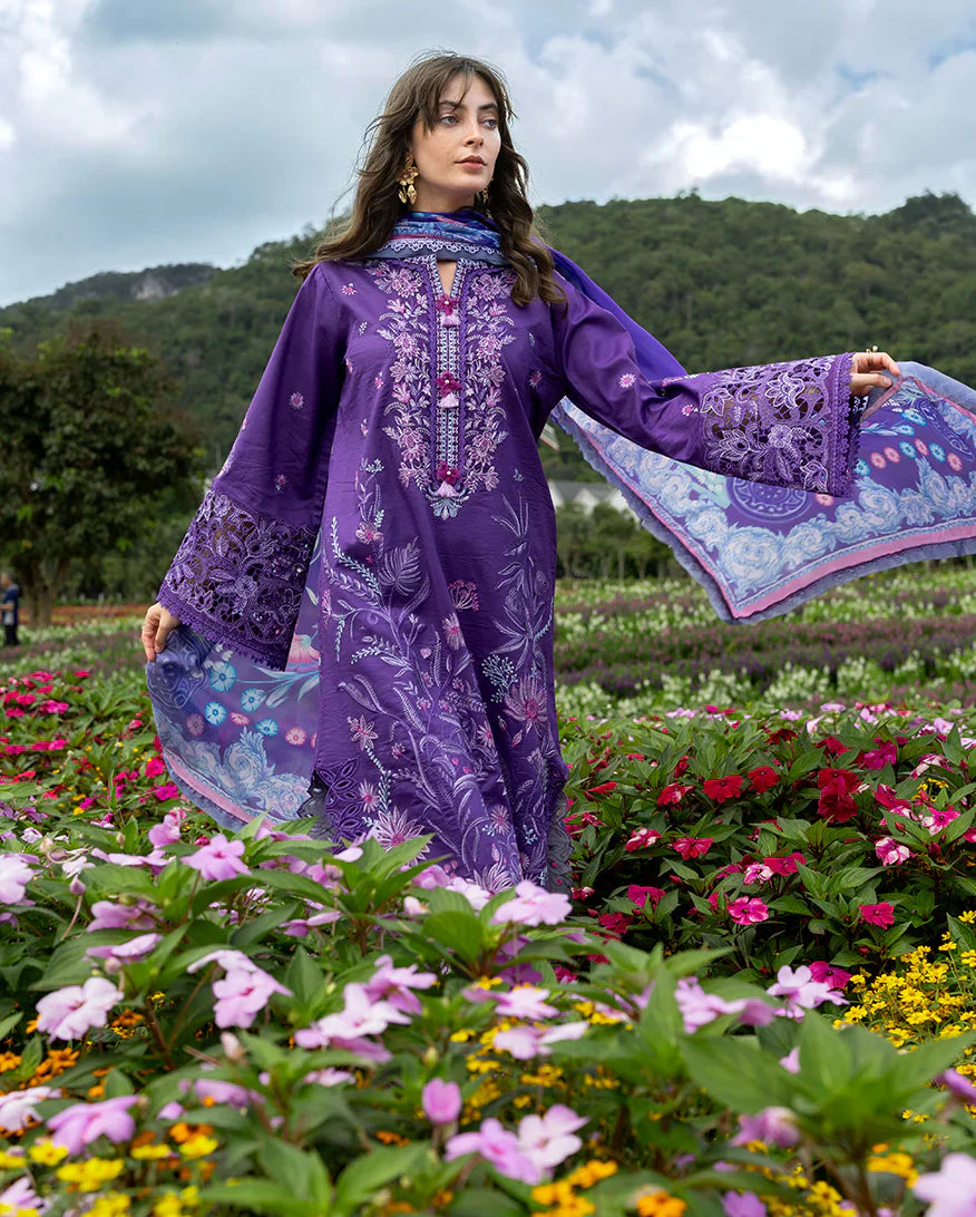 3PC LAWN Embroidered SHIRT WITH Printed Silk DUPATTA AND TROUSER - JN 2770
