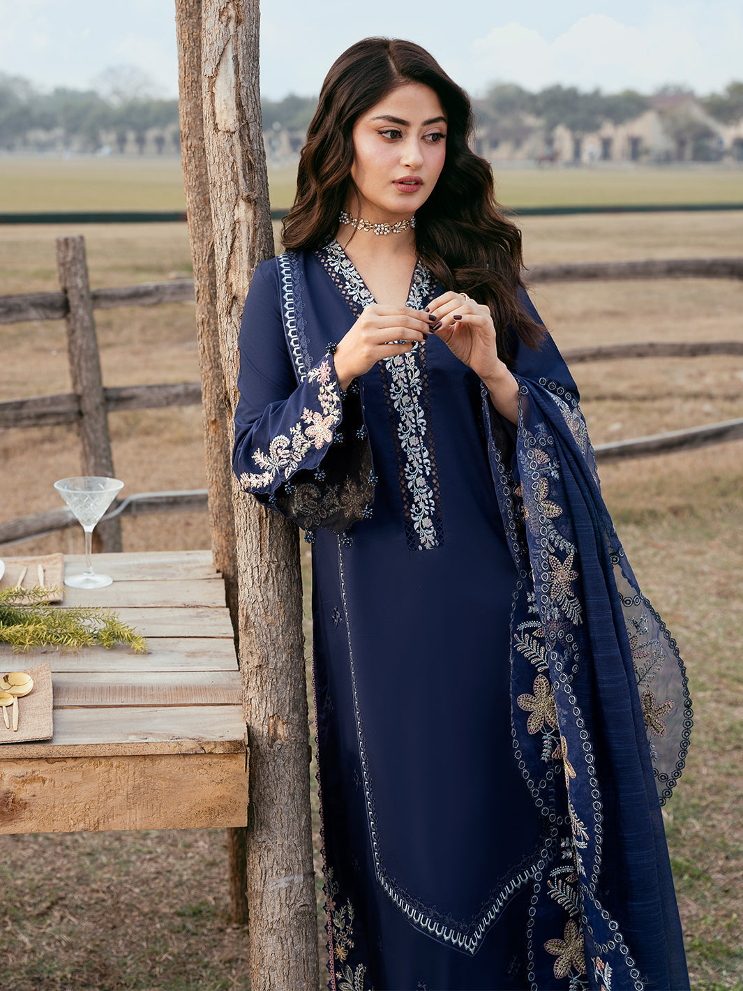 3PC LAWN EMBROIDERED SHIRT WITH ORGANZA EMBROIDERED DUPATTA AND TROUSER-BIC-4817