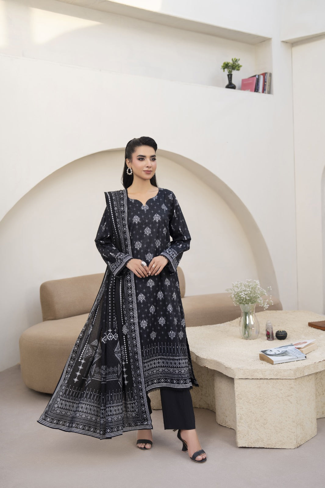 Maisa 3PC LAWN PRINTED SHIRT WITH LAWN PRINT DUPATTA AND CAMBRIC TROUSER-P-4520