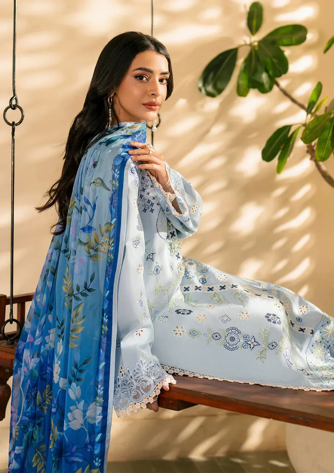 Lawn-3PC Embroidered with Digital Printed Jacquard Dupatta-5200 FS