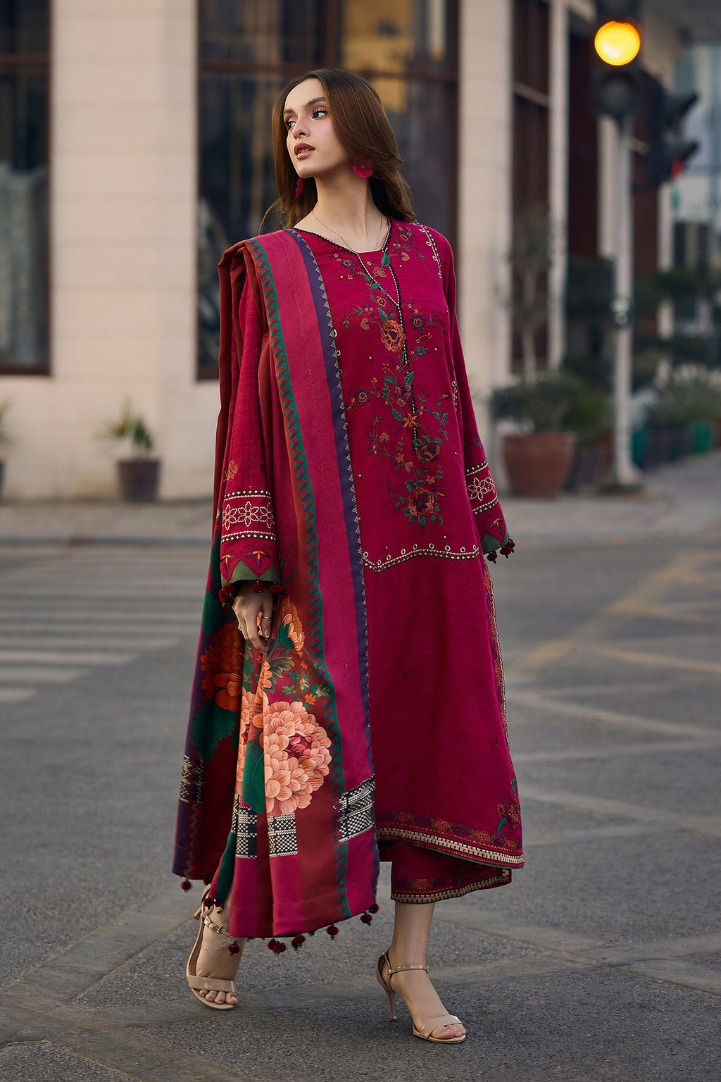 Lawn-3PC Embroidered Shirt with Digital Printed Jacquard Dupatta-4756